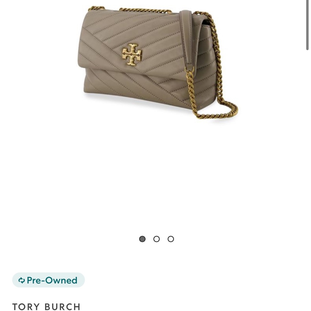 Tory Burch Taupe Quilted Shoulder Bag
